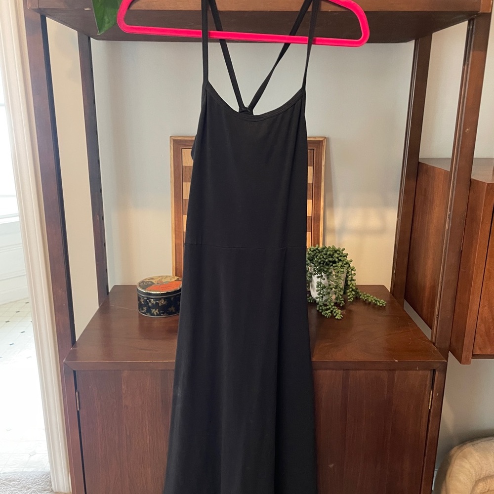 Pact Black Sleeveless Spaghetti Strap Sundress